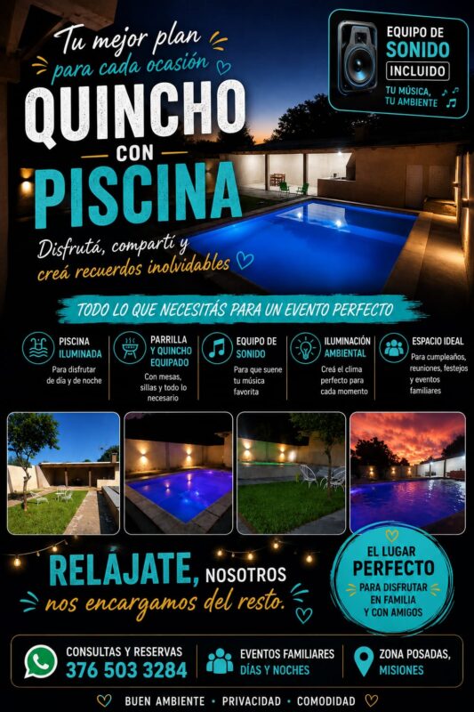 Alquiler de quincho con piscina